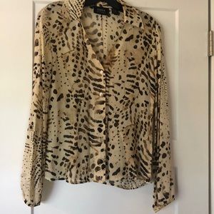 Designer Dana Buchman Animal Print Blouse. Sz 4